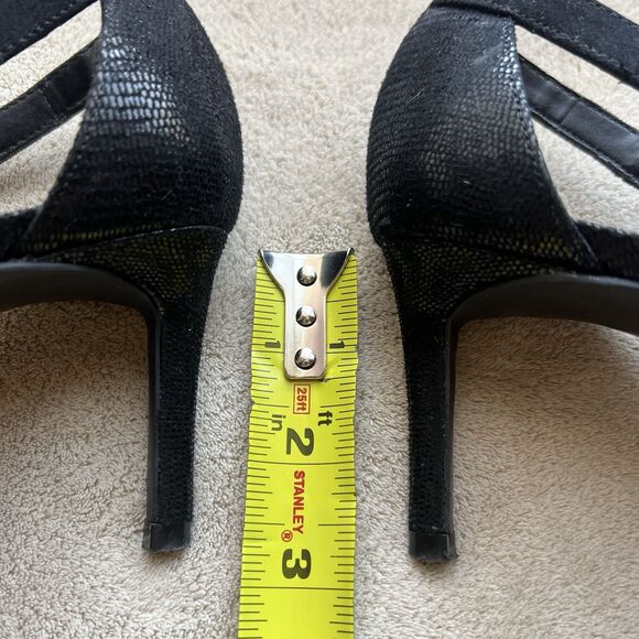 Kelly & Katie Zonya Black Faux Suede Textile Heels Pumps Women US 8.5 EU 39 Bow - Picture 9 of 16